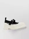 Alexander Mcqueen Leather And Rubber Lace-up Ballerinas In Black