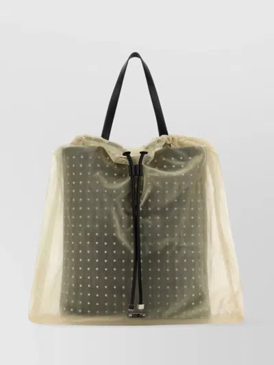 Alexander Mcqueen Leather And Tulle Shopping Bag