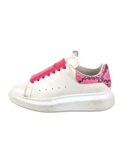Pre-owned Alexander Mcqueen Leather Animal Print Chunky Sneakers In White