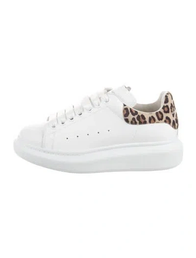 Pre-owned Alexander Mcqueen Leather Animal Print Chunky Sneakers In White
