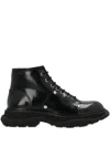 Alexander Mcqueen Tread Lace Up Boots In Black