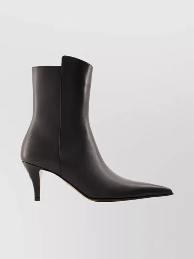 Alexander Mcqueen Leather Ankle Boots Pointed Toe Stiletto In Black