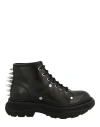 ALEXANDER MCQUEEN ALEXANDER MCQUEEN LEATHER ANKLE COMBAT BOOTS WOMAN ANKLE BOOTS BLACK SIZE 8 CALFSKIN