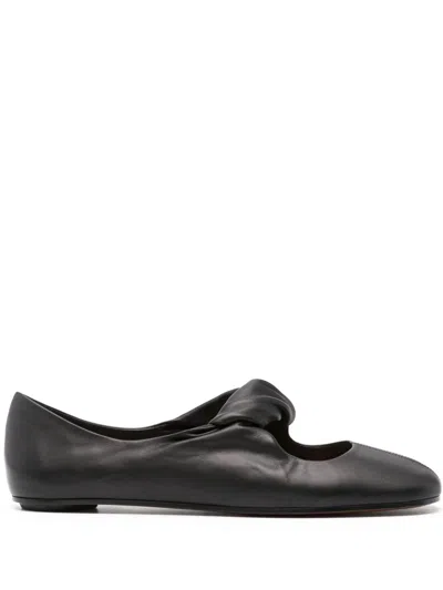 Alexander Mcqueen Leather Ballarinas For Comfort In Black