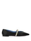 Alexander Mcqueen Studded Strap Ballerina Shoes In Black