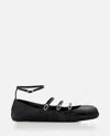 Alexander Mcqueen Mcqueen Leather Strap Ballet Flats In Black
