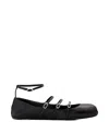Alexander Mcqueen Mcqueen Women Leather Strap Ballet Flats In Black