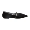 Alexander Mcqueen Mcqueen Crystal Embellished Pointed Toe Mary Jane Flat In Black