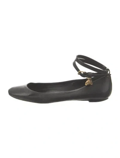 Pre-owned Alexander Mcqueen Leather Ballet Flats In Black