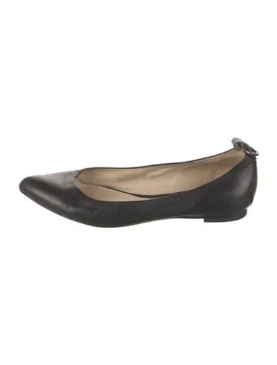 Pre-owned Alexander Mcqueen Leather Ballet Flats In Black