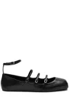 Alexander Mcqueen Mcqueen Leather Strap Ballet Flats In Black
