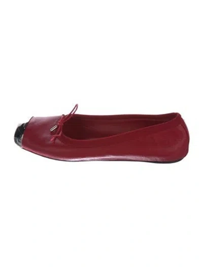 Pre-owned Alexander Mcqueen Leather Ballet Flats In Red