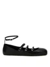 Alexander Mcqueen Mcqueen Leather Strap Ballet Flats In Black