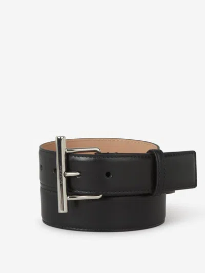 Alexander Mcqueen Leather Belt In Black