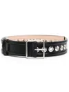 Alexander Mcqueen Women Medium Belt With Eyelets In Black