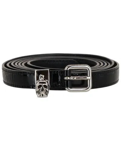 Alexander Mcqueen Leather Belt In Black