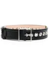 Alexander Mcqueen Eyelet Detailed Buckled Belt In Black
