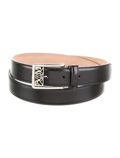 Pre-owned Alexander Mcqueen Leather Belt In Black