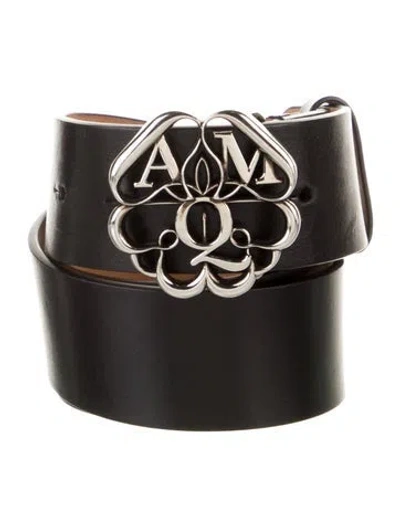 Pre-owned Alexander Mcqueen Leather Belt In Black