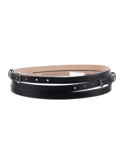 Pre-owned Alexander Mcqueen Leather Belt In Black