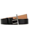 Alexander Mcqueen Silvertone Cross-bar Leather Wide Sling Belt In Black