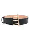 Alexander Mcqueen Silvertone Cross-bar Leather Wide Sling Belt In Black