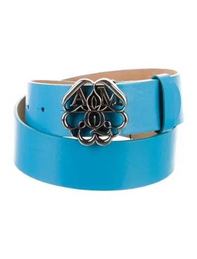 Pre-owned Alexander Mcqueen Leather Belt In Blue