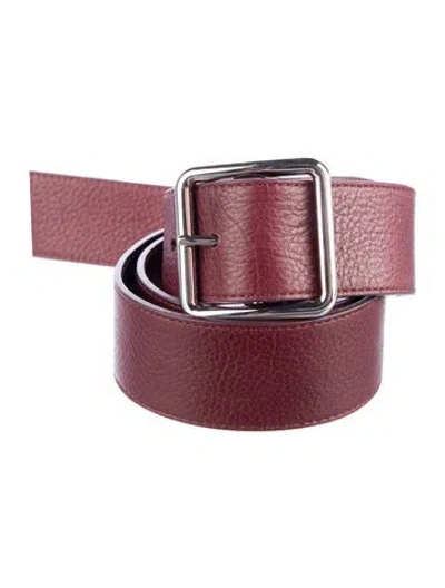 Pre-owned Alexander Mcqueen Leather Belt In Burgundy
