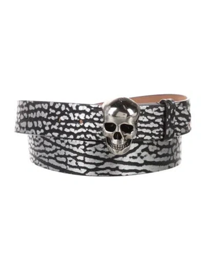 Pre-owned Alexander Mcqueen Leather Belt In Grey