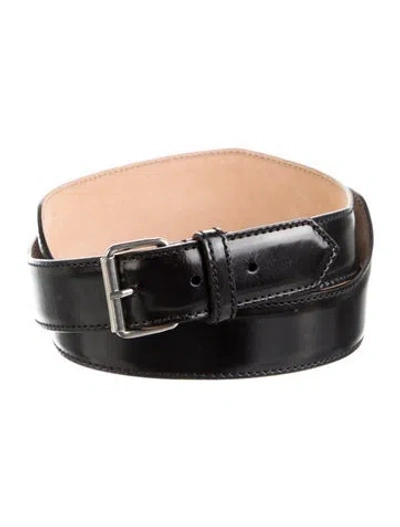 Pre-owned Alexander Mcqueen Leather Belt Kit In Black