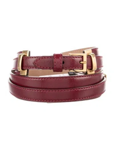 Pre-owned Alexander Mcqueen Leather Belt Kit In Red