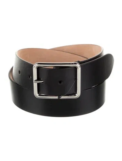 Pre-owned Alexander Mcqueen Leather Belt W/ Tags In Black