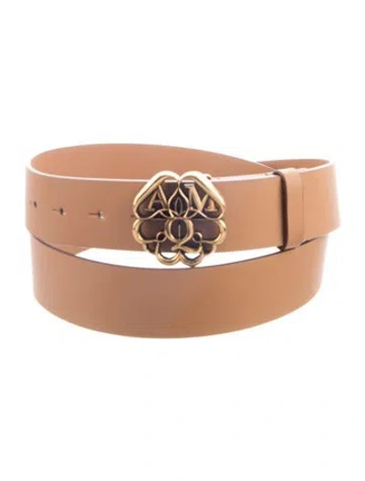 Pre-owned Alexander Mcqueen Leather Belt W/ Tags In Brown