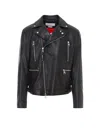 Alexander Mcqueen Leather Biker Jacket In Multi