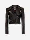 Alexander Mcqueen Leather Biker Jacket In Black