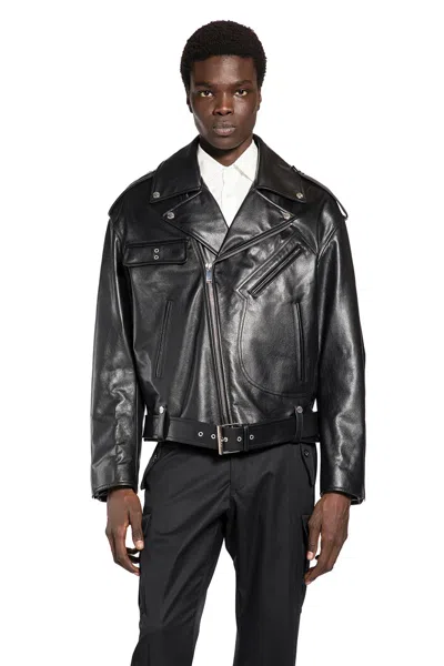 Alexander Mcqueen Leather Biker Jacket In Black