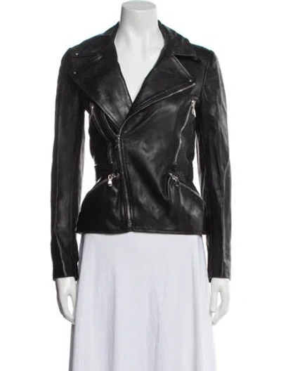 Pre-owned Alexander Mcqueen Leather Biker Jacket In Black