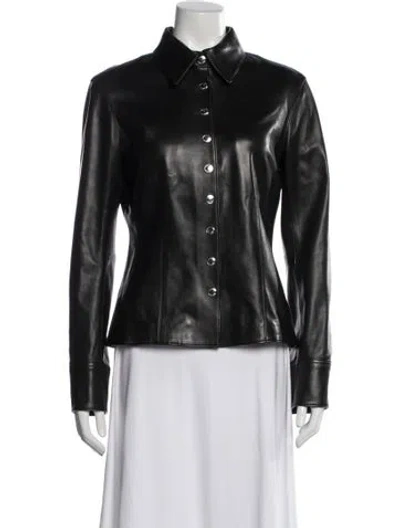 Pre-owned Alexander Mcqueen Leather Biker Jacket In Black