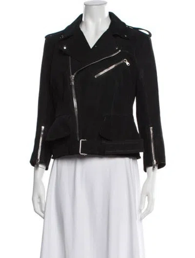 Pre-owned Alexander Mcqueen Leather Biker Jacket In Black