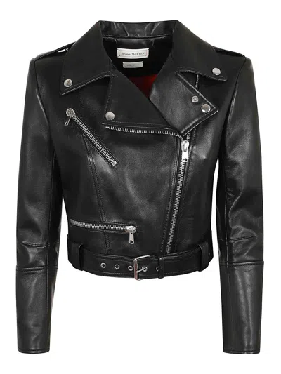 ALEXANDER MCQUEEN CHAQUETA DE CUERO - NEGRO