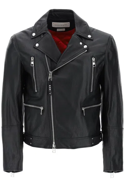 Alexander Mcqueen Black Leather Jacket