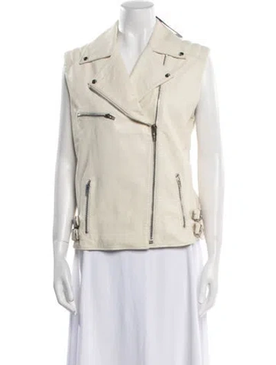 Pre-owned Alexander Mcqueen Leather Biker Jacket In Neutral