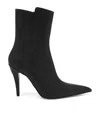 Alexander Mcqueen 105mm Suede Ankle Boots In Black