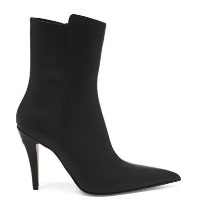 ALEXANDER MCQUEEN LEATHER BIRDEE HEELED BOOTS 105