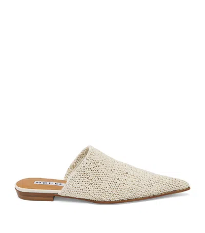 Alexander Mcqueen Leather Birdee Mules In Ivory