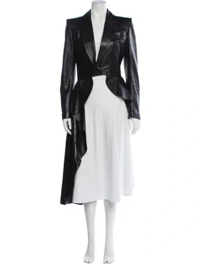 Pre-owned Alexander Mcqueen Leather Blazer In Black