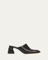 Alexander Mcqueen Leather Block-heel Mules In Black
