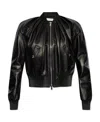 Alexander Mcqueen Leather Bomber Jacket In Black