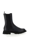 Alexander Mcqueen Leather Boot In Black