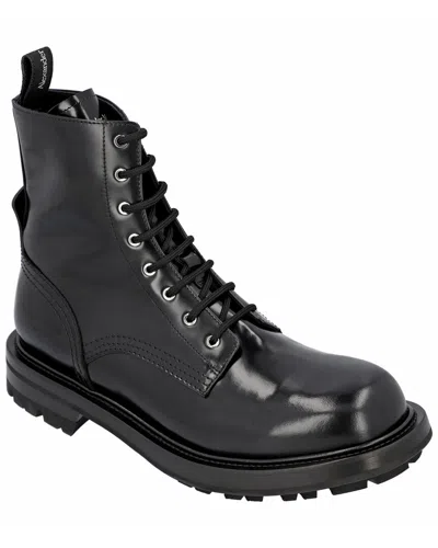 Alexander Mcqueen Leather Boot In Black